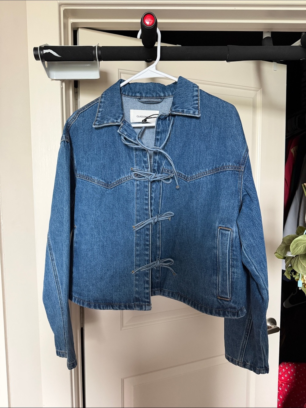 Glassons Blue Denim Tie-Front Jacket